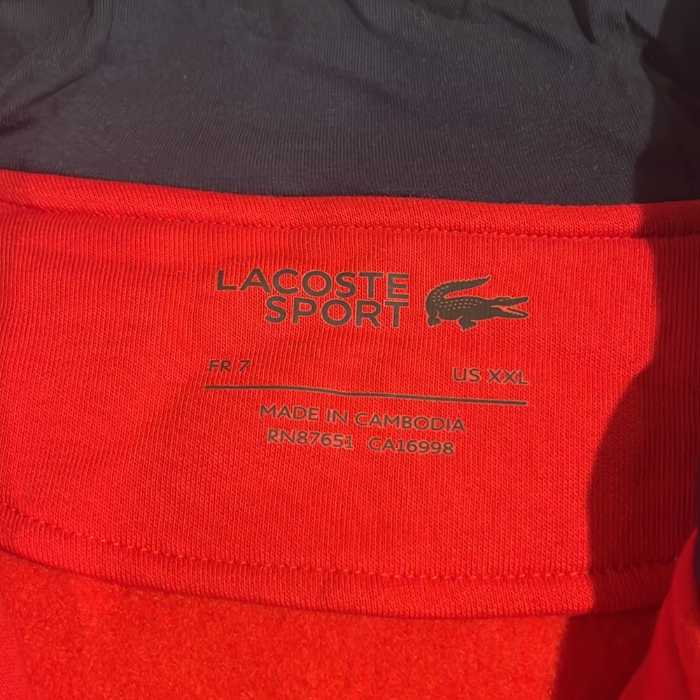 Lacoste Red Zip-Up Hoodie - Picture 3 of 7